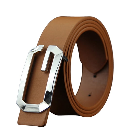 LYSICSKINEM Mens Dress Leather Belt Men's And Women's G ckle Belt Neutral Gold G Smooth ckle Belt Imitation Leather Smooth ckle Casual Pants Belt.