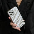 thumbnail image 5 of Water Ripple Pattern Compatible for iPhone 13 / iPhone 14 Phone Case,Cute Luxury Wave Shape Case for Women & Men, Soft TPU Shockproof Protective Cover for iPhone 13 / iPhone 14 6.1''-Silver, 5 of 9