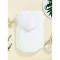 thumbnail image 3 of Seyurigaoka Baby Romper, Letter Print Sleeveless Hooded Bodysuit with Pocket Summer Outfit for Bbay Boys, 0-24 Months, 3 of 8