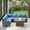 4PCS, variant on POCASSY 4PCS Patio Furniture Set with Fire Pit Table - All Weather Brown Wicker Outdoor Sectional Sofa with 41" Rectangular Propane Firepit Table, Anti-slip Cushions Water Resistant Cover - Blue