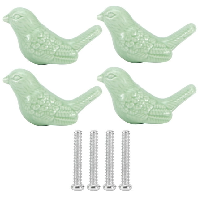 Cabinet Pulls, Furniture Handle 4 Set Drawer Handles, Ceramic Knobs Drawers Kitchen Cupboards For Cabinets Chests Green