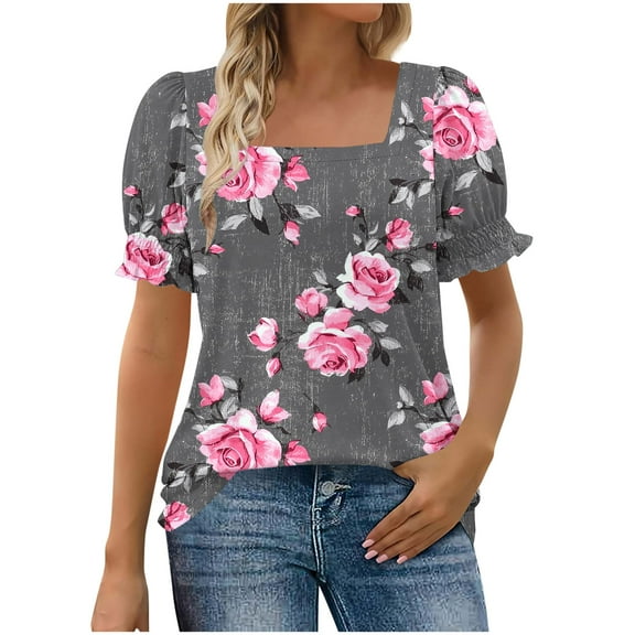 Womens Tops Casual Short Sleeve Workout Tops Loose Fit Plus Size White Tshirts Shirts 100% Cotton Blouses Short Sleeve Summer