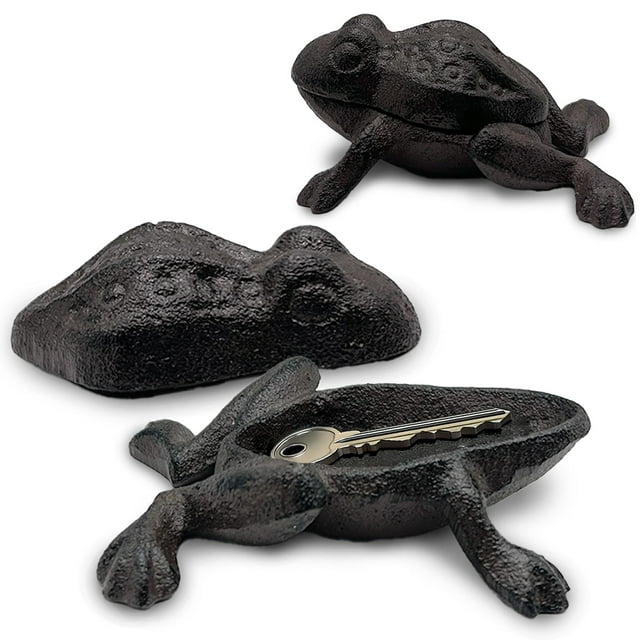 Llavero oculto con forma de rana de hierro fundido con forma de figurine AZ-Homey