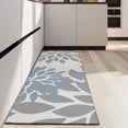 thumbnail image 4 of Blue and Gray Floral Pattern Kitchen Rug Mat,Kitchen Runner Rugs Non Skid Washable,Decorative Kitchen Floor Mats for Kitchen,Sink,Laundry,17"X47", 4 of 5