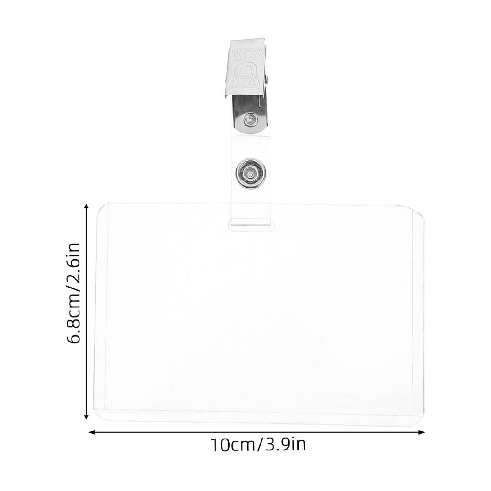 FOMIYES 50Sets Multi Color Waterproof Id Badge Holders with Easy Clip Attachment