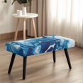thumbnail image 2 of Jiueut Blue White Marble Print Bench Slipcover for Dining Room, Anti Dust Bench Seat Protector Cover with Elastic Band Machine Washable Rectangle Seat Cushion Long Chair Seat Cover for Home Hotel, 2 of 7