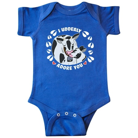 

Inktastic Cows I Udderly Adore You Gift Baby Boy or Baby Girl Bodysuit