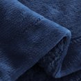Solid Reversible Soft Flannel Fleece Throw Blanket Navy Blue 50" x 60