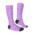 thumbnail image 4 of Lsque Lilac Glittering Printed Crew Socks Men's Women's LightWeight Thin Casual Calf Socks ,Knee High Socks,Cotton Socks, 4 of 9