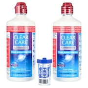 (4 pack) CLEAR CARE Cleaning & Disinfecting Contact Lens Solution with Lens Case, 12 fl oz x2 Bottles, Single Pack