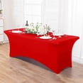 thumbnail image 5 of Uralili Fitted Table Cover Elastic Spandex Tablecloth 8 ft Bed Table Clothes-Red, 5 of 6
