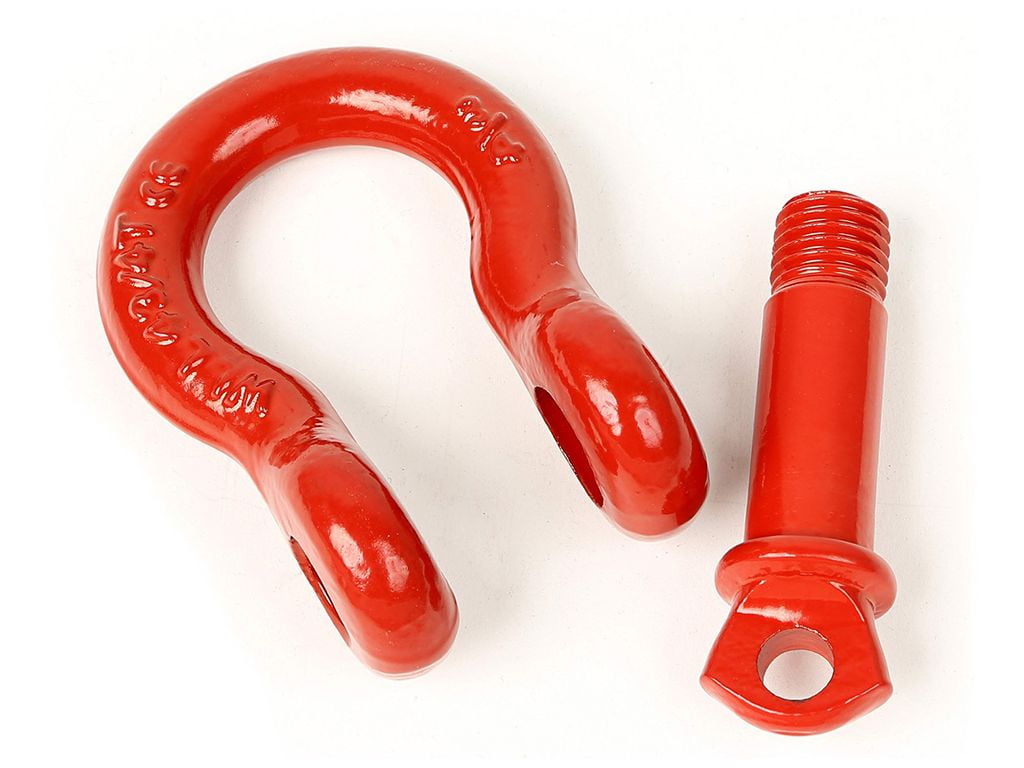 Rugged Ridge by RealTruck D-Ring Shackle Kit | 3/4", Red, Steel, Pair | 11235.08