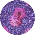 thumbnail image 1 of Ahgly Company Indoor Round Patterned Dark Magenta Purple Area Rugs, 4' Round, 1 of 6