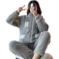 thumbnail image 4 of Conjunto de pijama de franela gruesa con capucha para invierno, ropa de dormir de terciopelo, sudadera cálida Kawaii para el hogar, novedad, 4 of 5