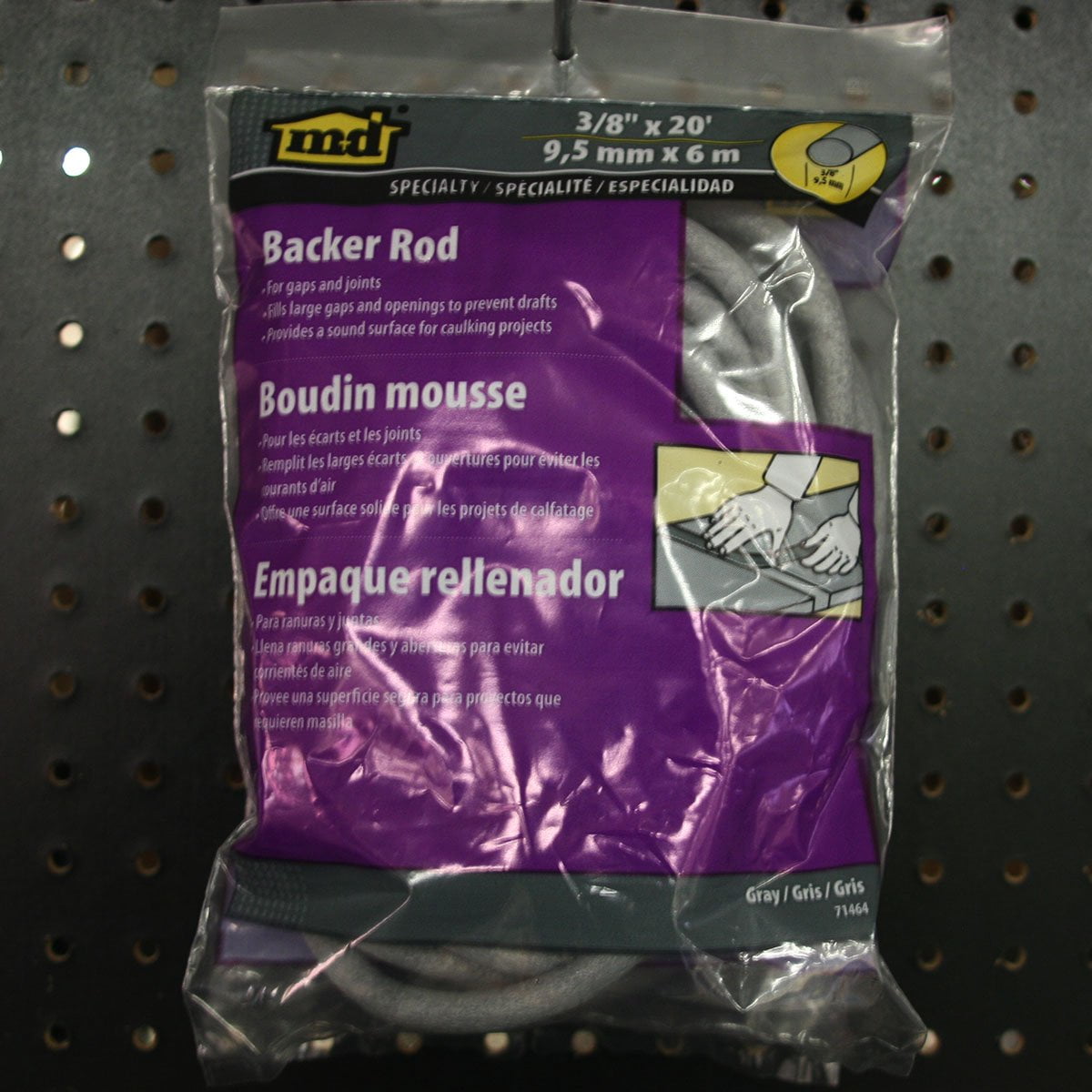 Gray Backer Rod for Gaps and Joints 3//8by20 Feet