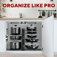 thumbnail image 3 of Pots and Pans Organizer Under Cabinet - 8-Tier Adjustable Pan Organizer Rack for Cabinet - Heavy-Duty Pot & Pan Organizer - Perfect to Store Pots, Pans, Lids - Easy Kitchen Organization and Storage, 3 of 5