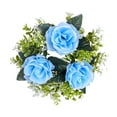 thumbnail image 2 of Anillo de vela BLESIY decoración del hogar corona de rosas artificiales Azul, 2 of 8