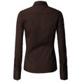 thumbnail image 4 of Doublju Women's Long Sleeve Slim Fit Button Down Dress Shirt (Plus Size Available), 4 of 5