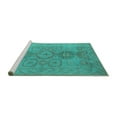 thumbnail image 2 of Ahgly Company Machine Washable Indoor Rectangle Oriental Turquoise Blue Traditional Area Rugs, 8' x 12', 2 of 4