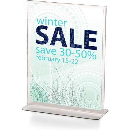Standing Sign Holders - Officemate OIC Upright Vertical Sign Holder, 8.5 x 11 inches, Clear (23005)