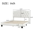 thumbnail image 3 of Queen Bed Frame with Curve Button Tufted Headboard,Modern Upholstered Platform Bed with Wood Slat Support,Heavy Duty Bed Frame with Underbed Space for Bedroom,Easy Assembly,No Box Spring Needed,Beige, 3 of 7
