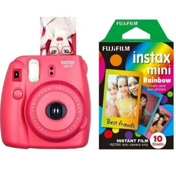 prioriteit Monografie Macadam Fujifilm Instax Mini 8 Instant Photo Film Polaroid Camera Raspberry + FREE  FILM - Walmart.com