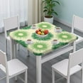 thumbnail image 3 of Green Tie Dye Square Fitted Tablecloth with Elastic Edge,Square Table Cover,Washable Elastic Table Cover for Home Kitchen Party Decor 34"x34", 3 of 6