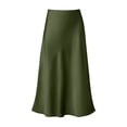 thumbnail image 5 of Yuanlong Womens Skirt Elegant Satin High Waist Ruffle Skirt A Line Flowy Soft Casual Daily Party Dating Vacation Maxi Skirt, 5 of 5