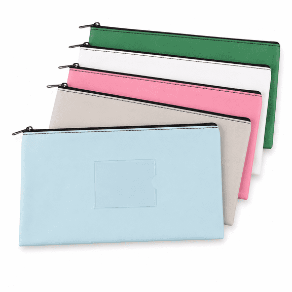 PU Leather Travel Organizer Bags - Waterproof Zipper Pouches for Passports,Tickets,Cards,and Small Tools,5 Pcs