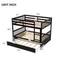 thumbnail image 4 of Full Over Full Bunk Bed with Trundle, Solid Wood Bunk Bed Frame with Built-in Ladder and Full-length Safety Guardrails, No Box Spring Needed, Espresso, 4 of 4