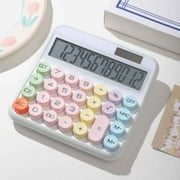 RRJ Vintage Typewriter Style Mechanical Calculator, 12 Digit Display Solar Powered Battery Powered Calculator For Office Study, Cute Desktop Calculator For Daily Use Home Office Decor