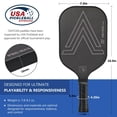 thumbnail image 4 of 16mm Pickleball Paddles Professional  2026 Usapa Approved T700 Carbon Fiber Surface Pickle Paddle(cfs) Polypropylene Lightweight Core Cushion Comfort Grip With Cover Case Black, 4 of 7