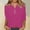 Hot Pink, variant on Generic Womens Cotton Linen 3/4 Sleeve T-Shirts V Neck Buttons Tops Loose Fit Pullover Summer Shirts