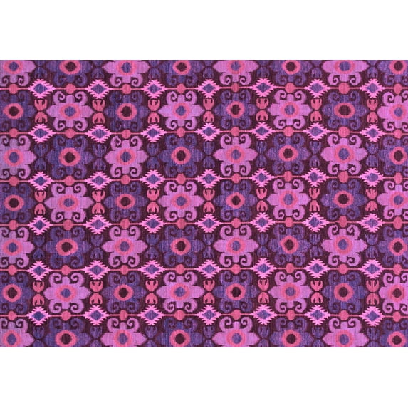 Ahgly Company Indoor Rectangle Abstract Purple Modern Area Rugs, 5' x 7'