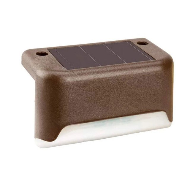 10 luces solares para cubierta, lámpara solar LED impermeable con acabado en bronce para caminos exteriores, patios, escaleras, escalones y cercas. (Blanco cálido)