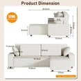 thumbnail image 2 of 96" Modular Cloud Sectional Sofa, L-Shaped with Movable Ottoman & Pillows, 2 of 7