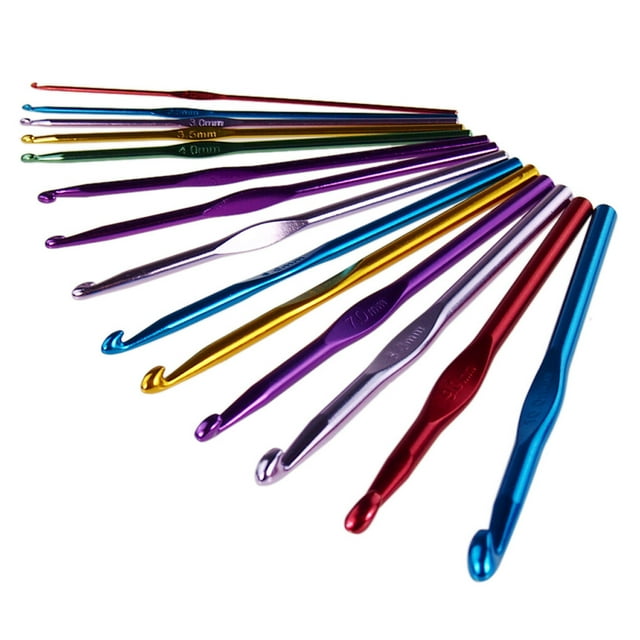 pitrice 14 Pcs Crochet en Métal Kit de Tricotage Aiguilles Coutures en Fil