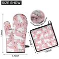 thumbnail image 6 of White Dogs and Flowers Kitchen Oven Mitt and Pot Holder Sets 4 Pcs for Baking, Cooking and Grilling, Heat Resistant Up To 392 °F, 6 of 7