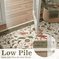 thumbnail image 6 of Vintage Floral 3x5 Rug, Machine Washable Botanical Bird Rug Non Slip Soft Low Pile Small Carpet for Entryway, Bathroom, Laundry Room-Olive Green, 6 of 9