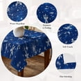 thumbnail image 5 of Blue Snowflake Christmas Table Cloth Waterproof Tablecloths, Winter Xmas Snowflake Tablecloth Dining Table Cover for Kitchen Party Tabletop Outdoor, Square Tablecloth 60x60 Inch, 5 of 9
