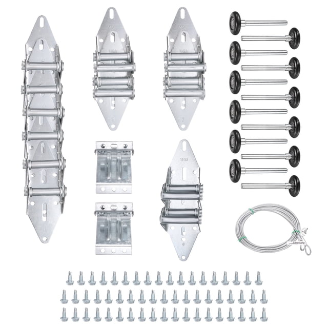 Charnière de Porte de Garage & Kit de Réglage à Rouleau, Ensemble de Porte de Garage 6200ZZ Rouleau Noir Sans Couverture pour Porte de 8 x 8 Pieds