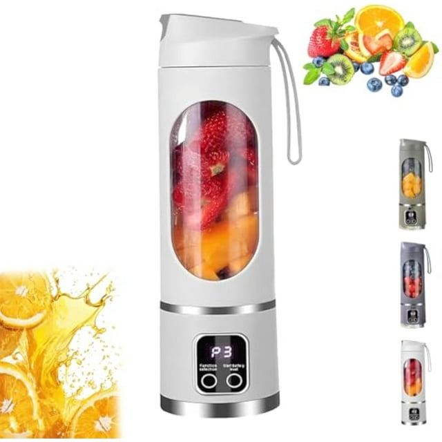 Digital Display Juicer, Digital Multimode Juicer Blender - Smart LED Display, Diet-Friendly, Leak Proof Design for Smoothies Liquid, Shakes Compact Blender for Home & Travel (White)