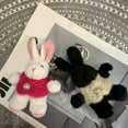 thumbnail image 3 of Cartoon Plush Rabbit Charm Keychains Sweet Cute Pendant Car Keyring Backpack Decoration Fashion Jewelry for Women Girls, 3 of 8