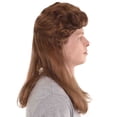 thumbnail image 5 of HPO Adult Men's 80's Mullet Wig | Honey Brown Retro Wig | Premium Breathable Capless Cap, 5 of 8