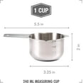 thumbnail image 2 of 1 Cup Measuring Cup Stainless Steel Metal, Accurate, Engraved Markings Us, 2 of 6