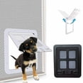 thumbnail image 2 of Puerta mosquitera para perros de color blanco (tamaño exterior 29 cm x 24 cm), puerta mosquitera para mascotas con cerradura para perros y cachorros, puerta para perros para puerta mosquitera, 2 of 5