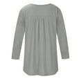 thumbnail image 6 of TrendVibe365 Womens 3/4 Sleeve Tops Spring Tunic Solid Button Curvy Hem Shirts 3/4 Sleeve Tees Blouse Scoop Neck Tshirts Loose Fit Pullovers Outfits, 6 of 6