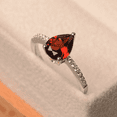 thumbnail image 2 of Pear Cut Red Garnet Solitaire Wedding Ring in 925 Sterling Silver - Anniversary Ring For Wife, 2 of 6