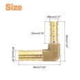 thumbnail image 2 of 2 Pack Brass Hose Barb Fitting L Right Angle Elbow Connector Coupler, 3/8"x5/16" ID Brass Fitting Air Hose Fittings Reducer for Connecting Water Fuel Air, Oil Hoses, 2 of 7
