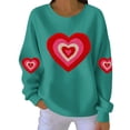 thumbnail image 2 of Yuyuzo Chandails en Molleton pour Femmes Saint-Valentin T-Shirts Graphiques Hauts Décontractés Manches Longues Col Rond Mode Chandail, 2 of 5